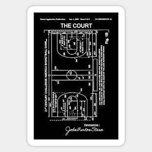 Basketball Court Patent - basketball court Patent Illustration - Basketball blueprint Magnet